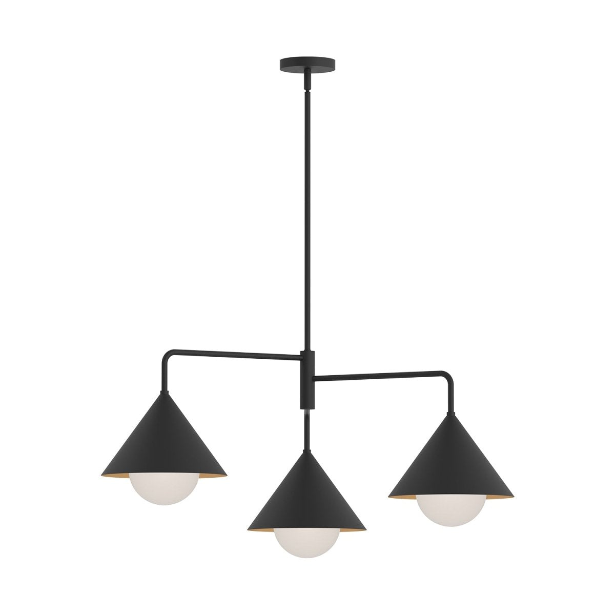 Chandelier Remy - Verre noir / opale mat by Alora Lighting | Luminaires & cie