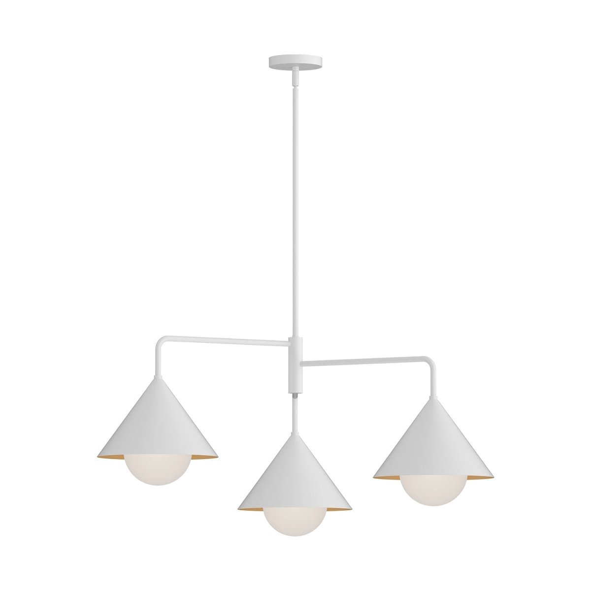 Chandelier Remy - Verre blanc / opale by Alora Lighting | Luminaires & cie