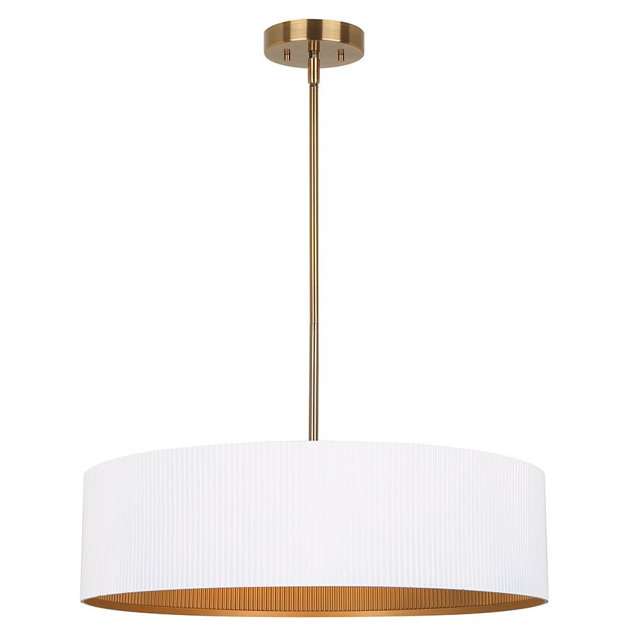Chandelier Rexton - Blanc mat et or 22" by Canarm | Luminaires & cie