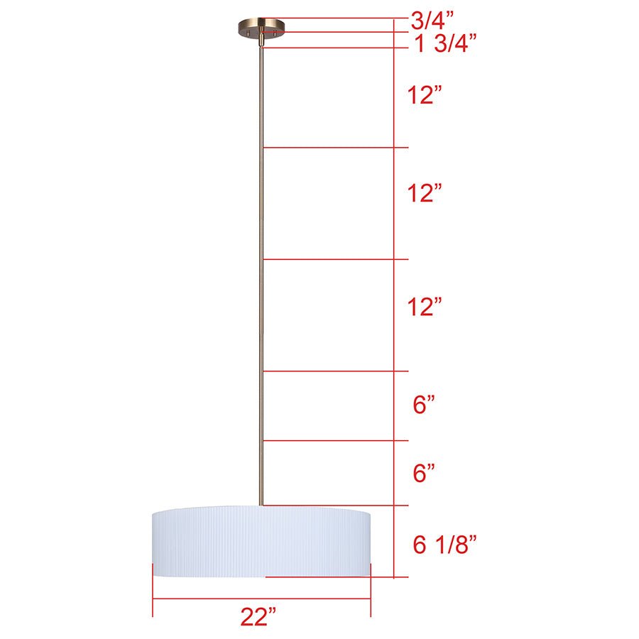 Chandelier Rexton - Blanc mat et or 22" by Canarm | Luminaires & cie