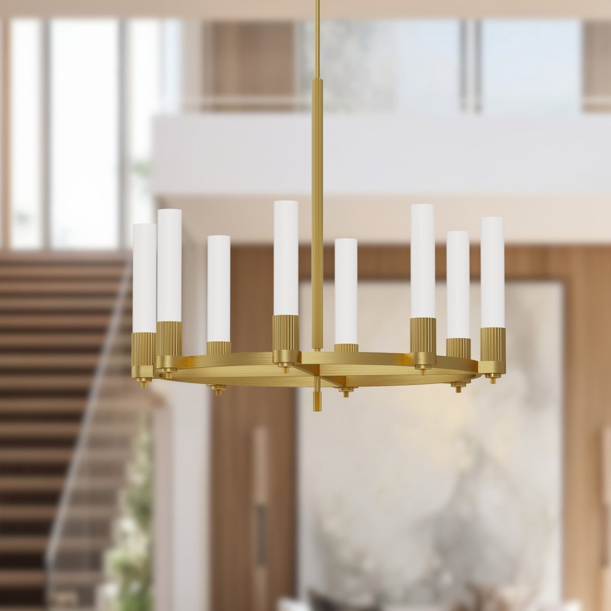 Chandelier Rue - Or brossé by Alora Lighting | Luminaires & cie