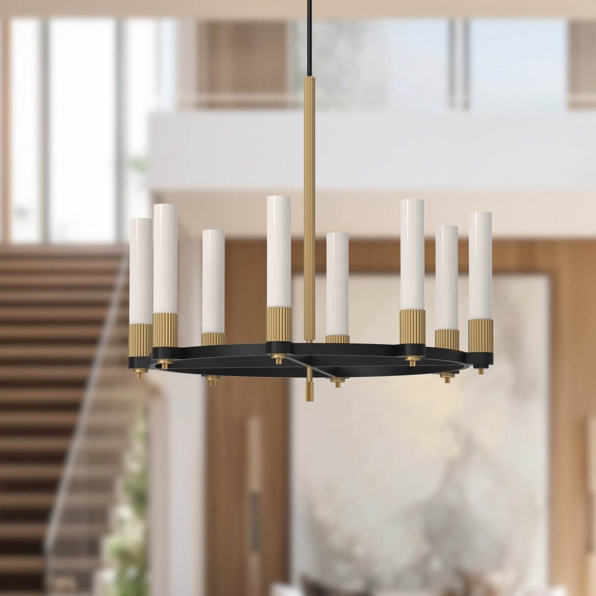 Chandelier Rue - Or noir / brossé mat by Alora Lighting | Luminaires & cie