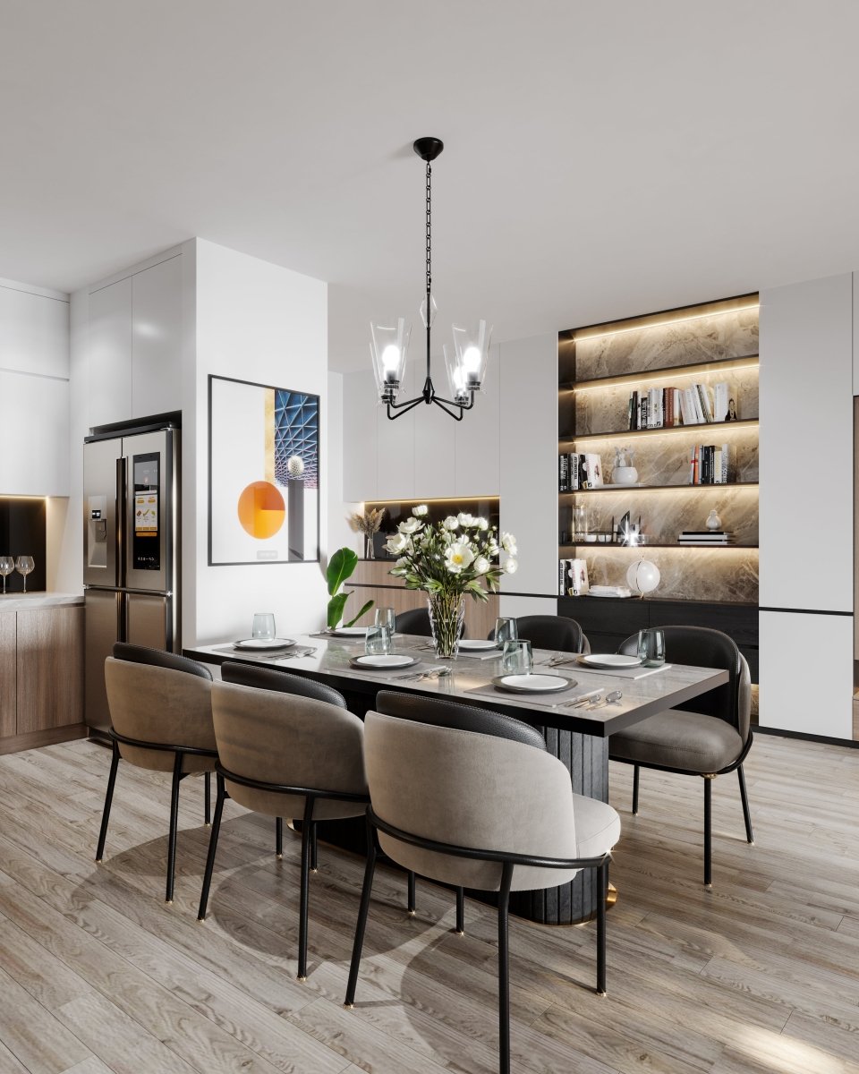 Chandelier Salem - Verre transparent / noir mat by Alora Lighting | Luminaires & cie