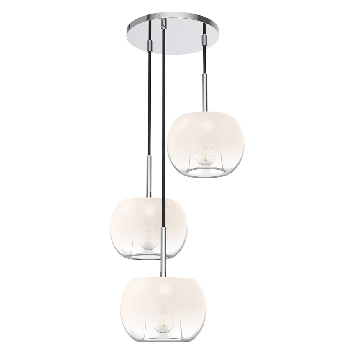 Chandelier Samar - Chrome / Opale Verre by Kuzco Lighting | Luminaires & cie