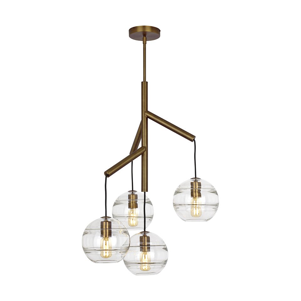 Chandelier Sedona Simple - Laiton vieilli Transparent Oui by Tech Lighting | Luminaires & cie