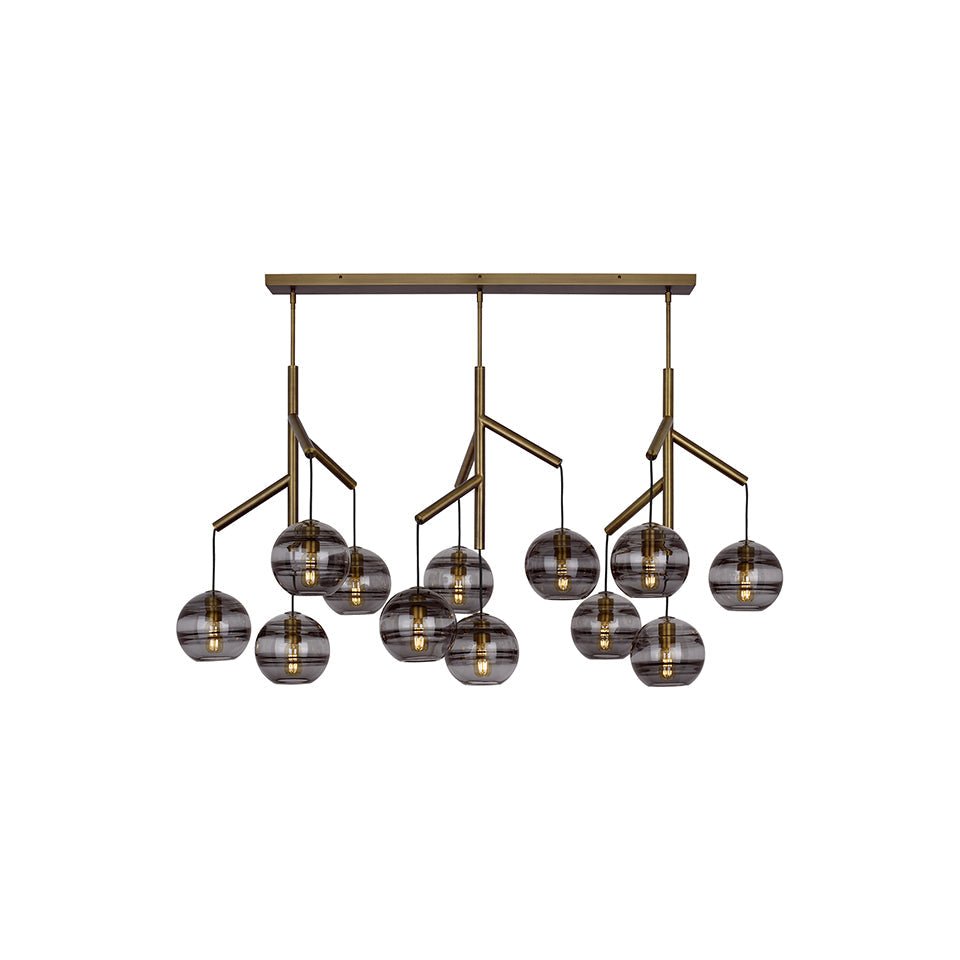 Chandelier Sedona Triple - Laiton vieilli Fumé Non by Tech Lighting | Luminaires & cie