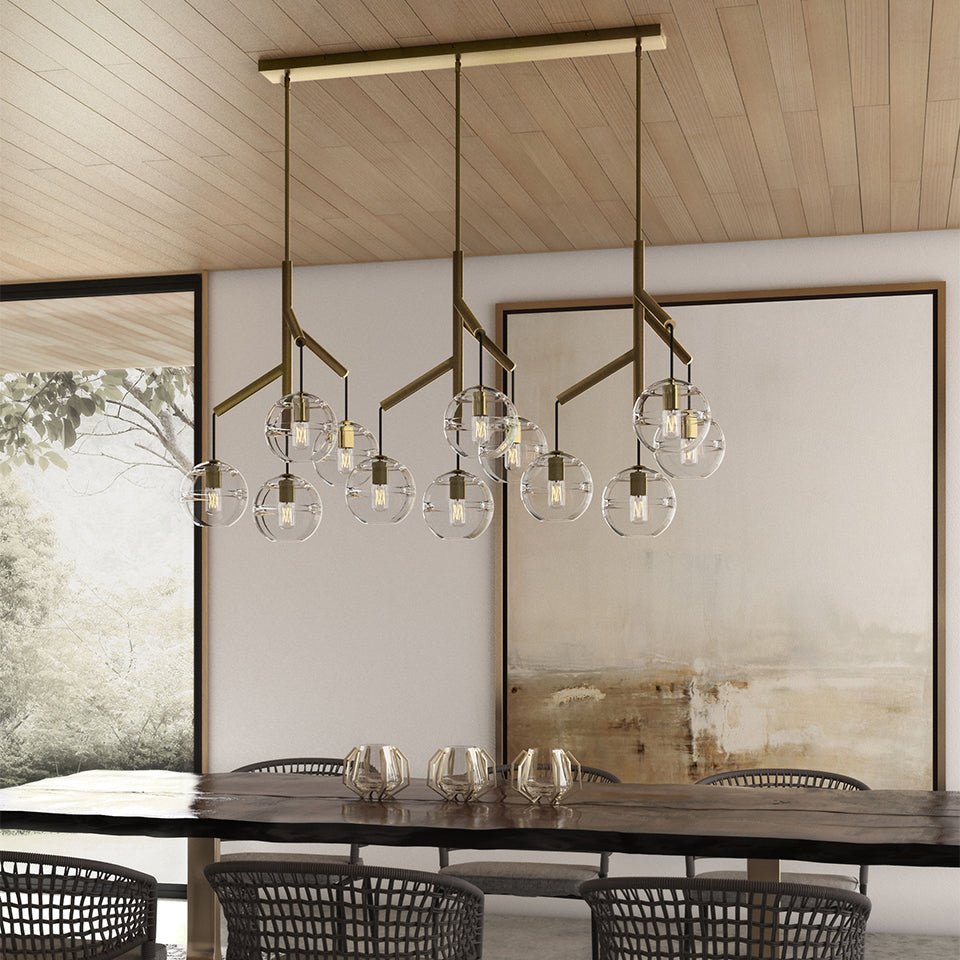 Chandelier Sedona Triple - Nickel satiné Fumé Oui by Tech Lighting | Luminaires & cie