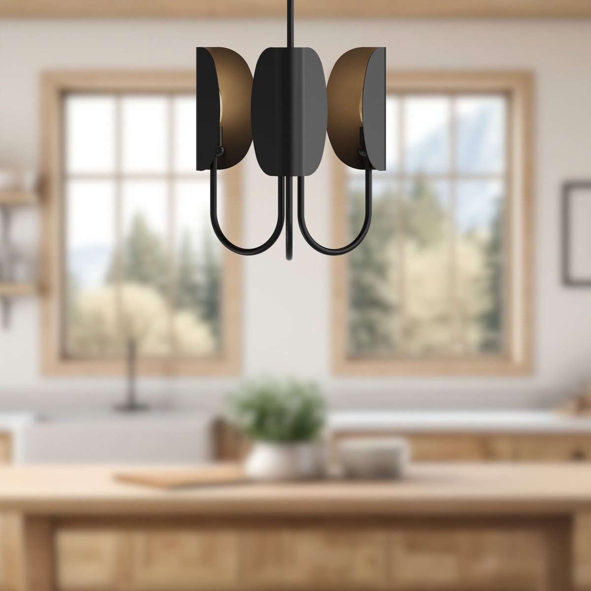 Chandelier Seno - Noir mat 15" by Alora Lighting | Luminaires & cie