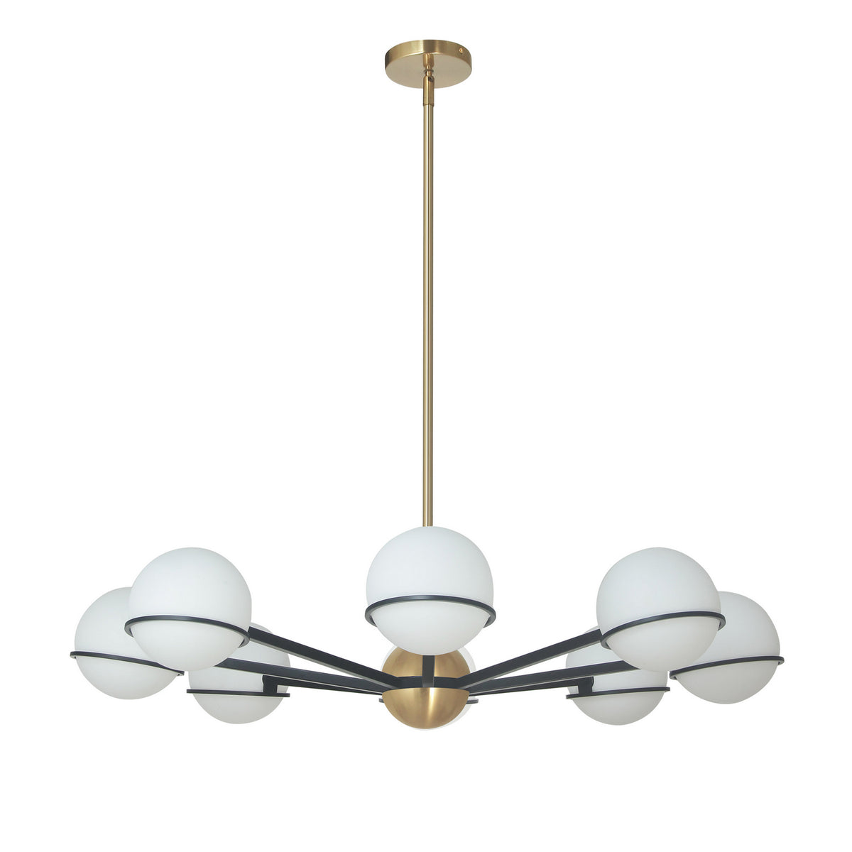 Lustre Sofia Laiton vieilli et Noir mat, 38" – Dainolite