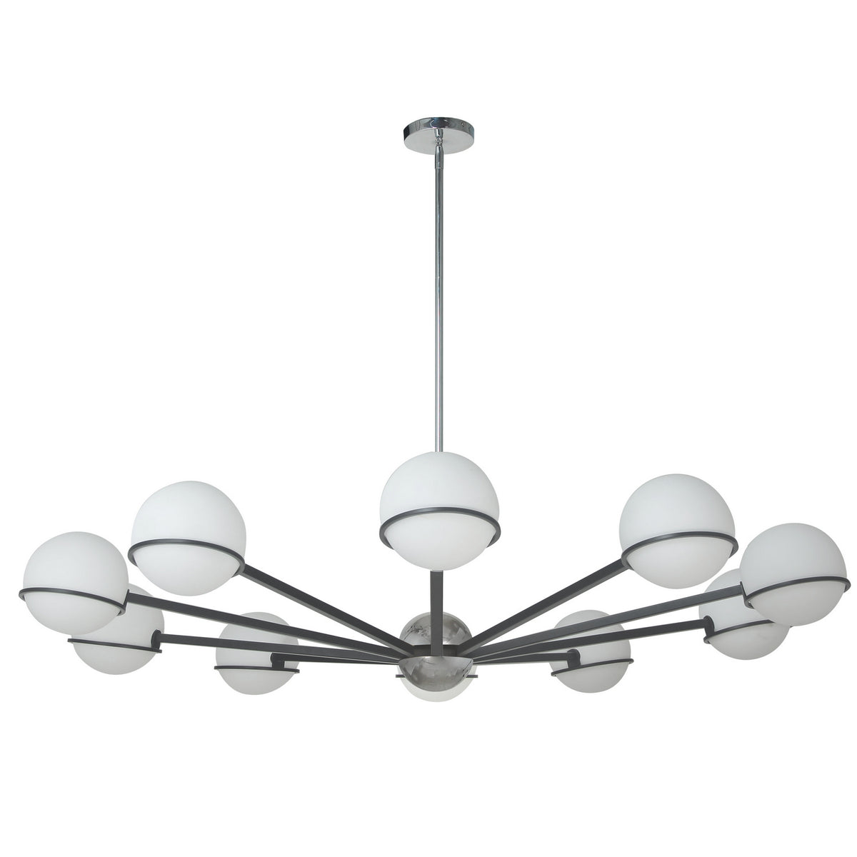 Lustre Sofia Chrome poli et Noir mat, 50" – Dainolite