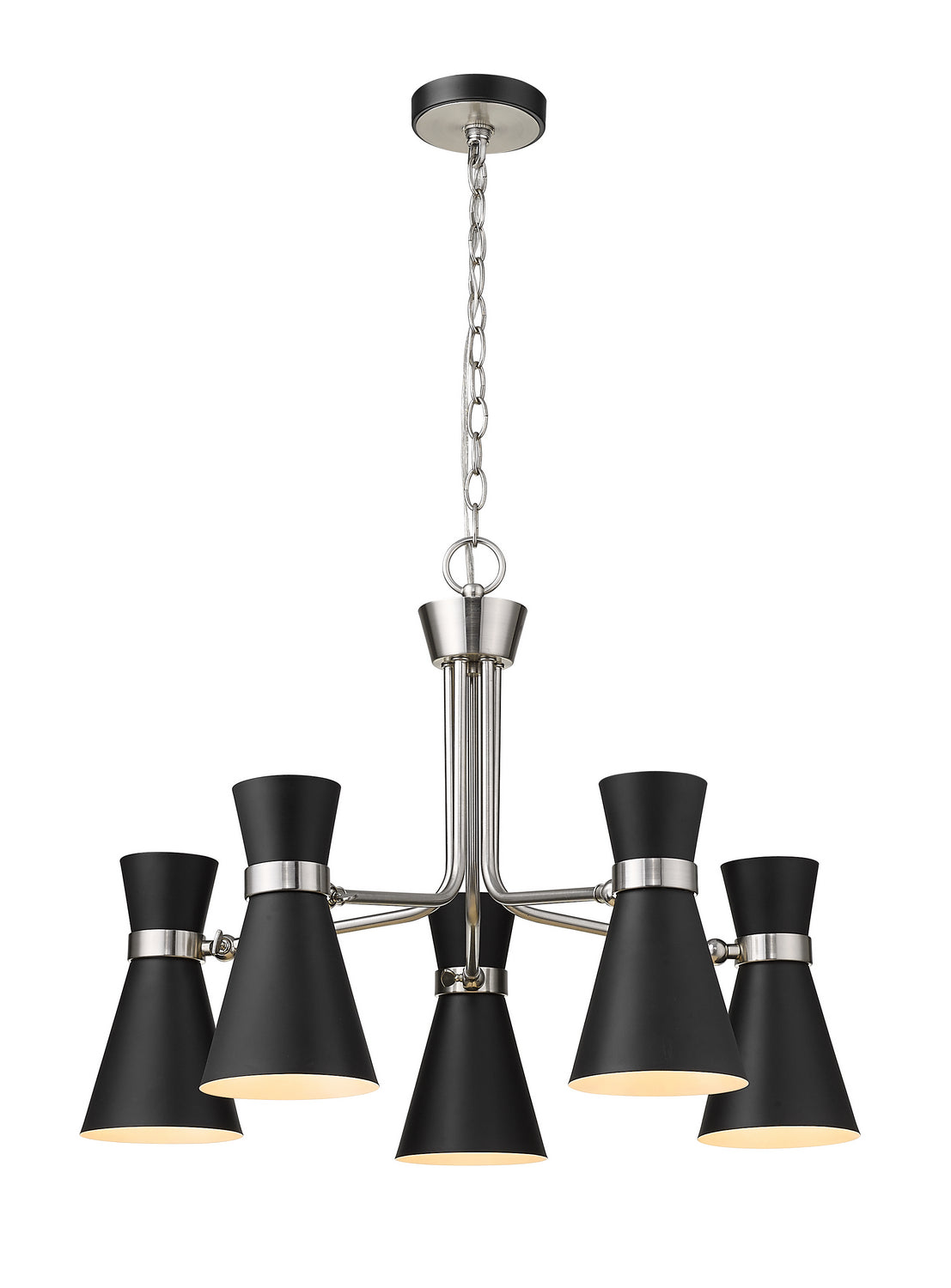 Lustre Soriano Noir mat + Nickel brossé, 27" – Z-Lite