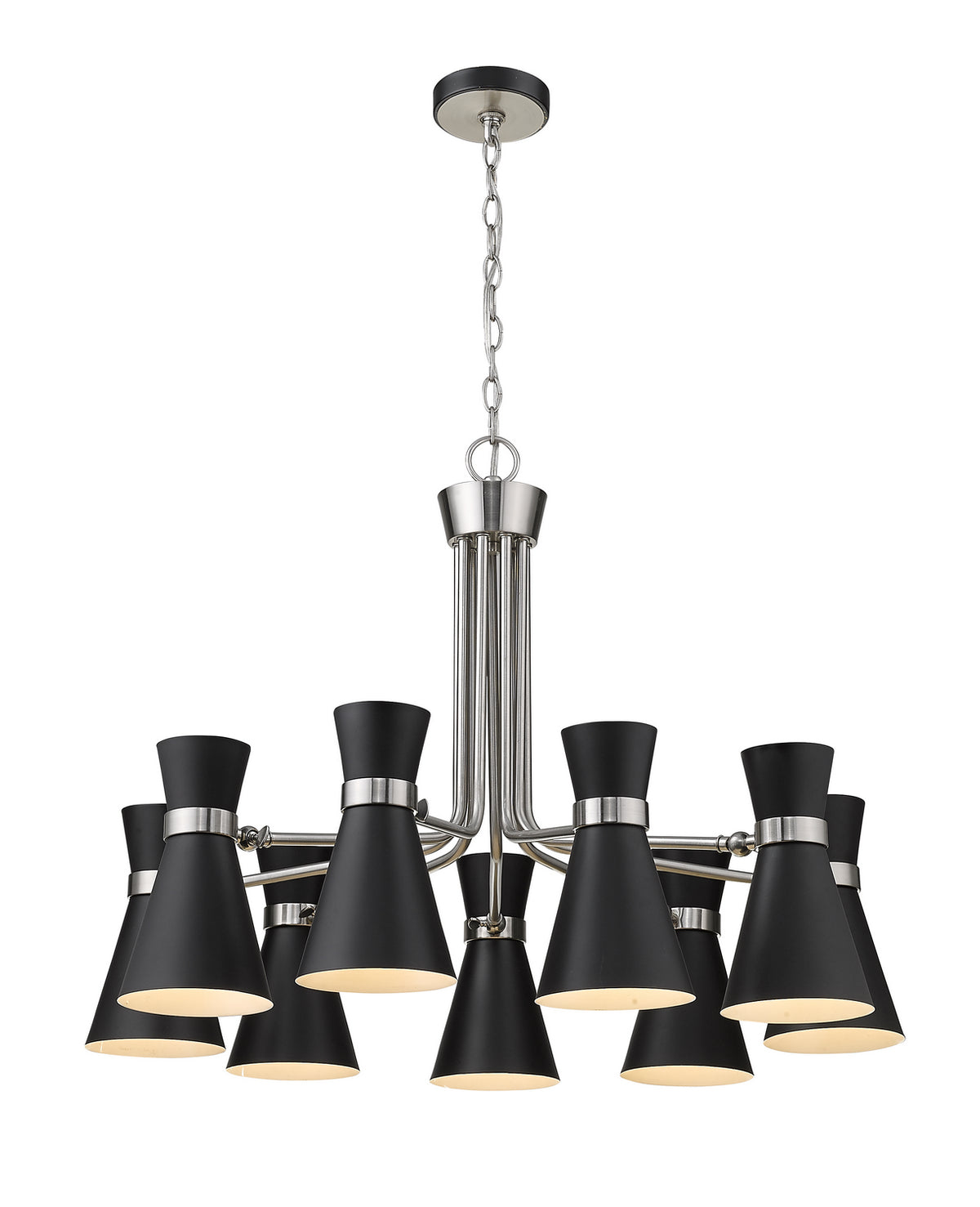 Lustre Soriano Noir mat + Nickel brossé, 32" – Z-Lite