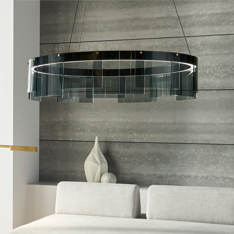 Chandelier Stratos - Fumée/Noir by Tech Lighting | Luminaires & cie