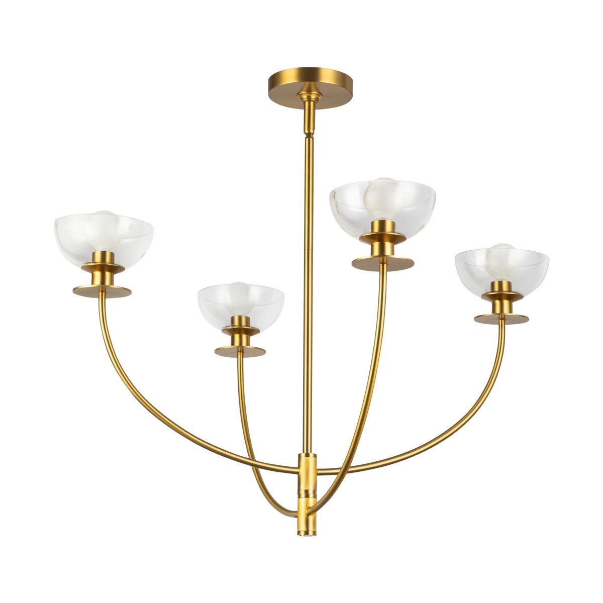 Chandelier Sylvia - Gold / verre clair brossé by Alora Lighting | Luminaires & cie