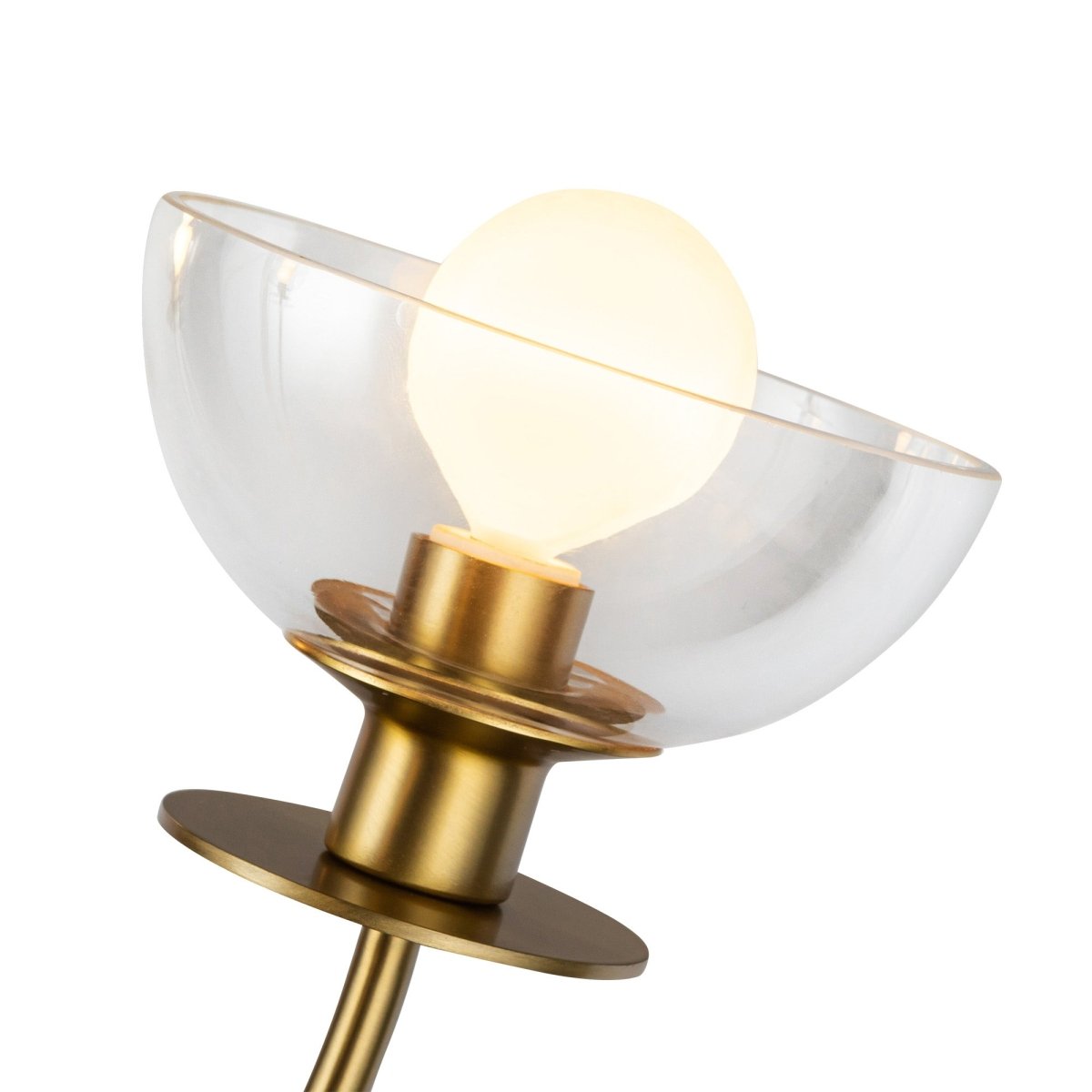 Chandelier Sylvia - Gold / verre clair brossé by Alora Lighting | Luminaires & cie