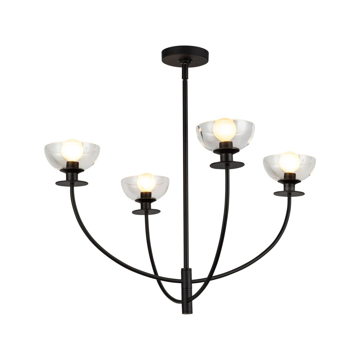 Chandelier Sylvia - Verre noir / transparent by Alora Lighting | Luminaires & cie