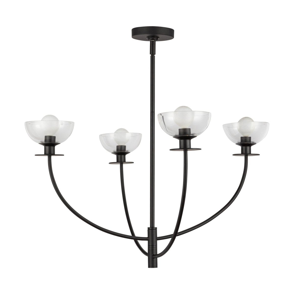 Chandelier Sylvia - Verre noir / transparent by Alora Lighting | Luminaires & cie