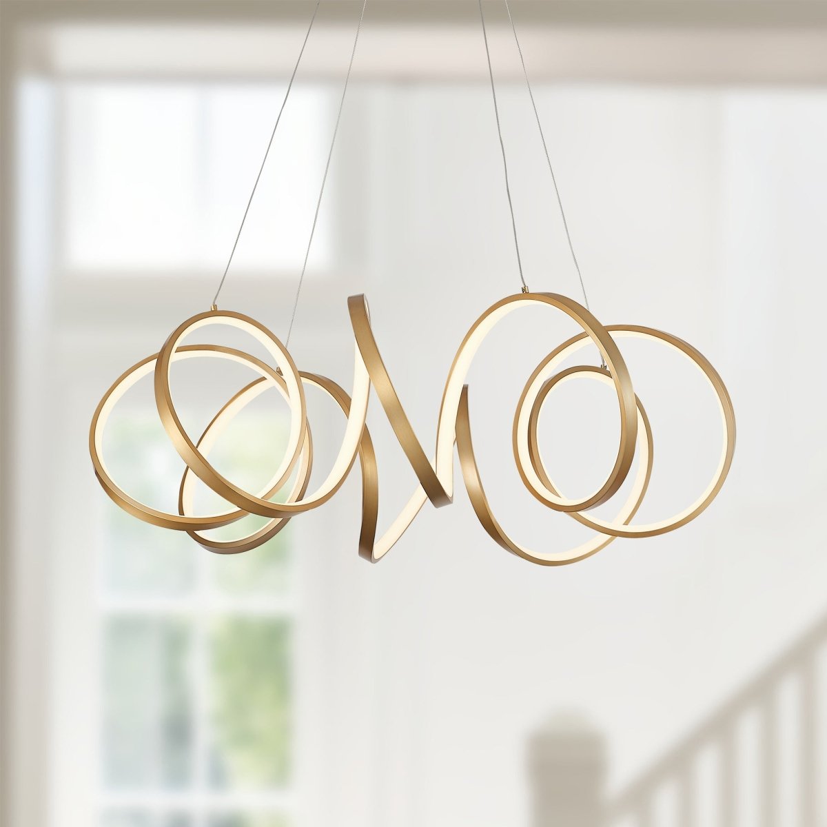 Chandelier Synergy - Laiton antique 34 1/4" by Kuzco Lighting | Luminaires & cie