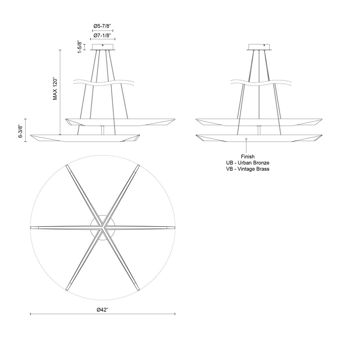 Chandelier Tachi - Bronze urbain by Kuzco Lighting | Luminaires & cie