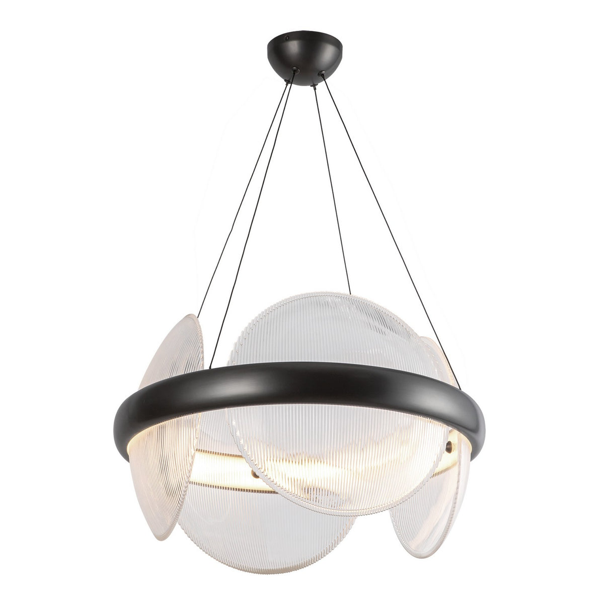 Suspension Taurus Bronze urbain / Verre strié transparent – vue 2