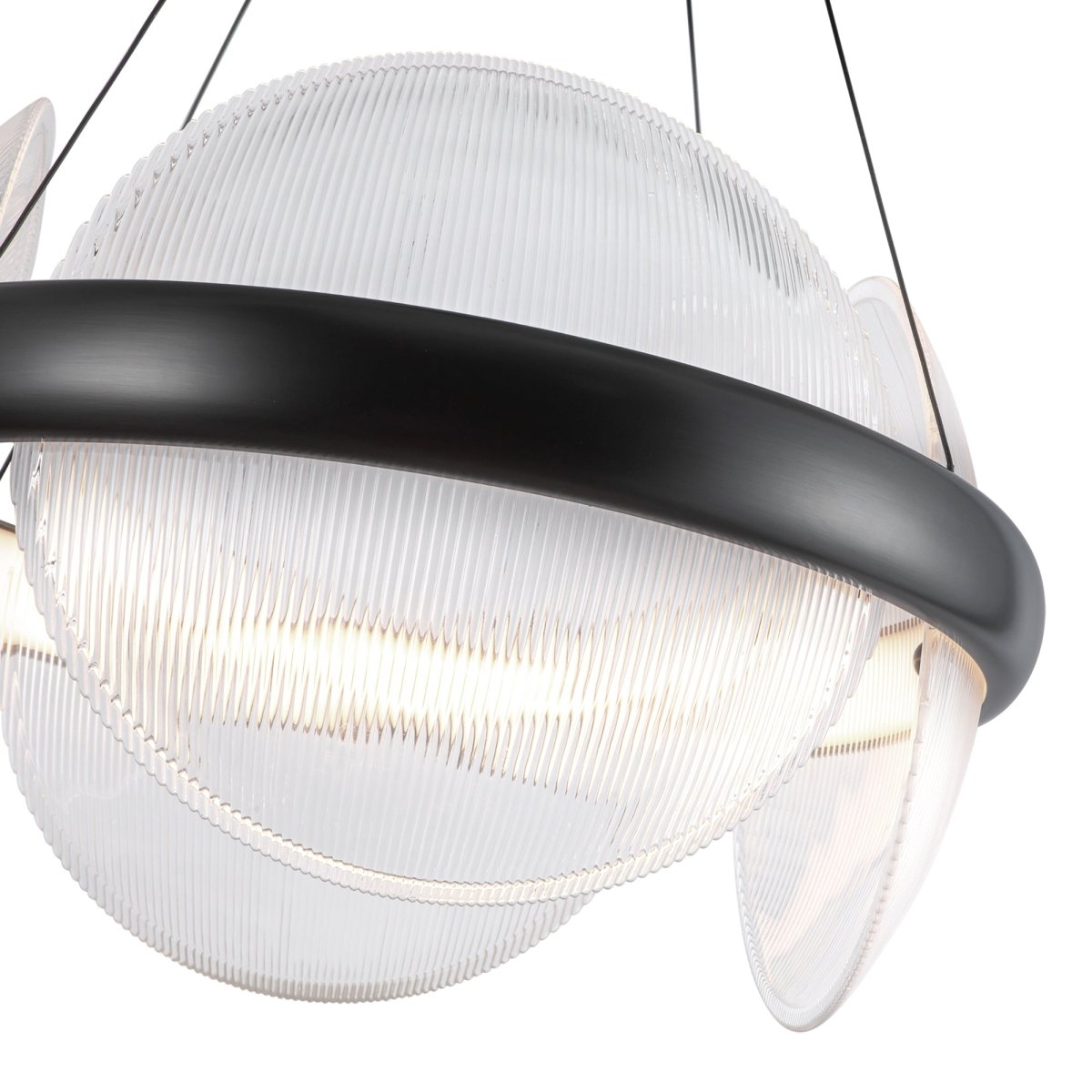 Chandelier Taurus - Bronze urbain / verre côtelé transparent by Kuzco Lighting | Luminaires & cie