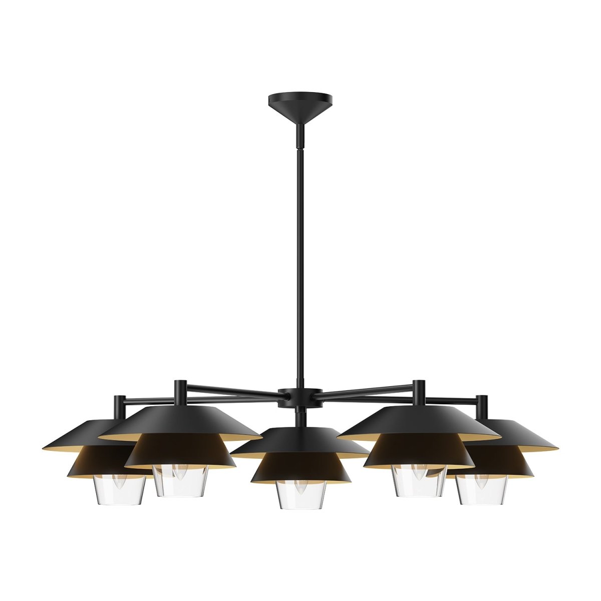 Chandelier Tetsu - Verre noir / transparent by Alora Lighting | Luminaires & cie