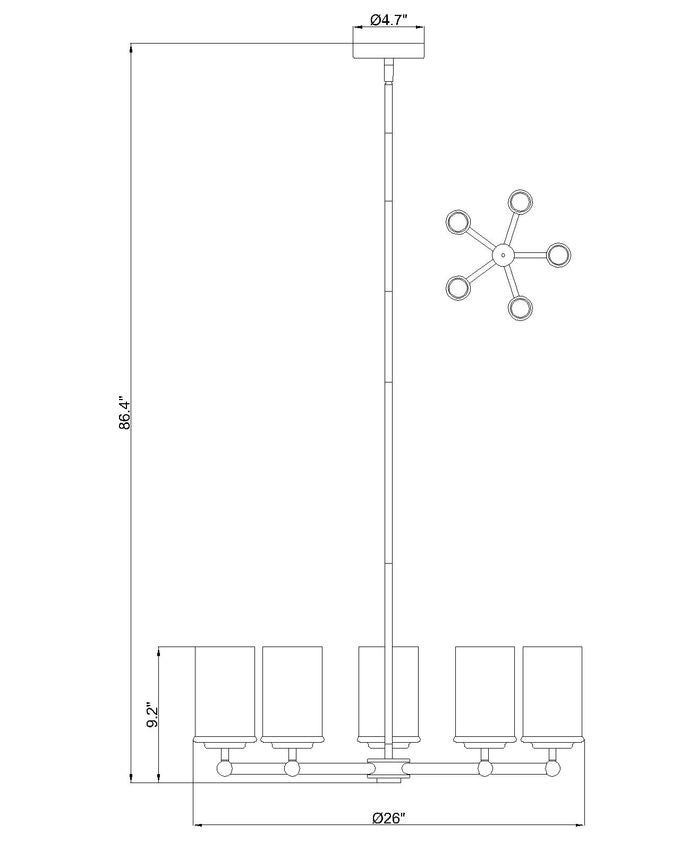 Lustre Thayer Nickel brossé, 26" – vue 8