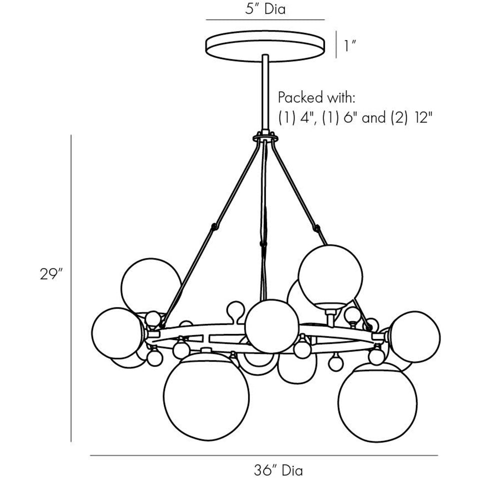 Chandelier Troon Round - by Arteriors | Luminaires & cie