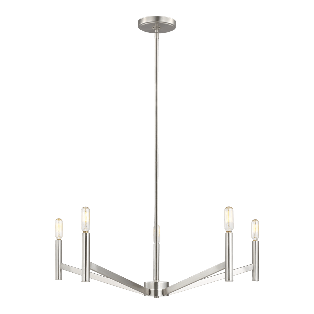 Chandelier Vector - Nickel brossé 28" Ampoules DEL incluses by Visual Comfort Studio | Luminaires & cie