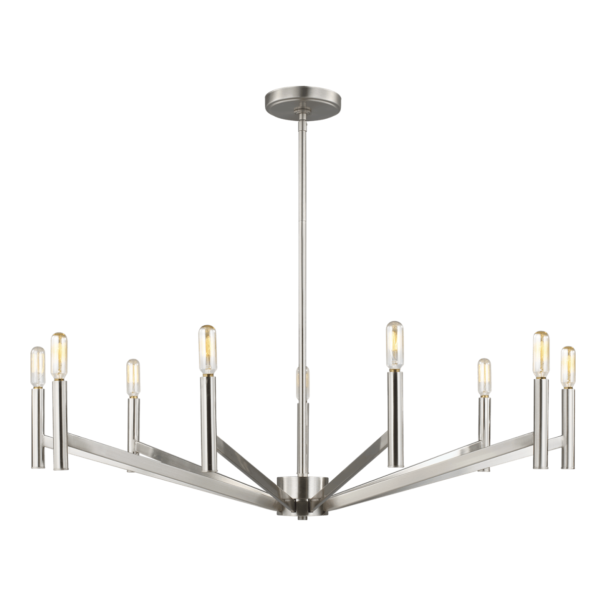 Chandelier Vector - Nickel brossé 36" Ampoules DEL incluses by Visual Comfort Studio | Luminaires & cie