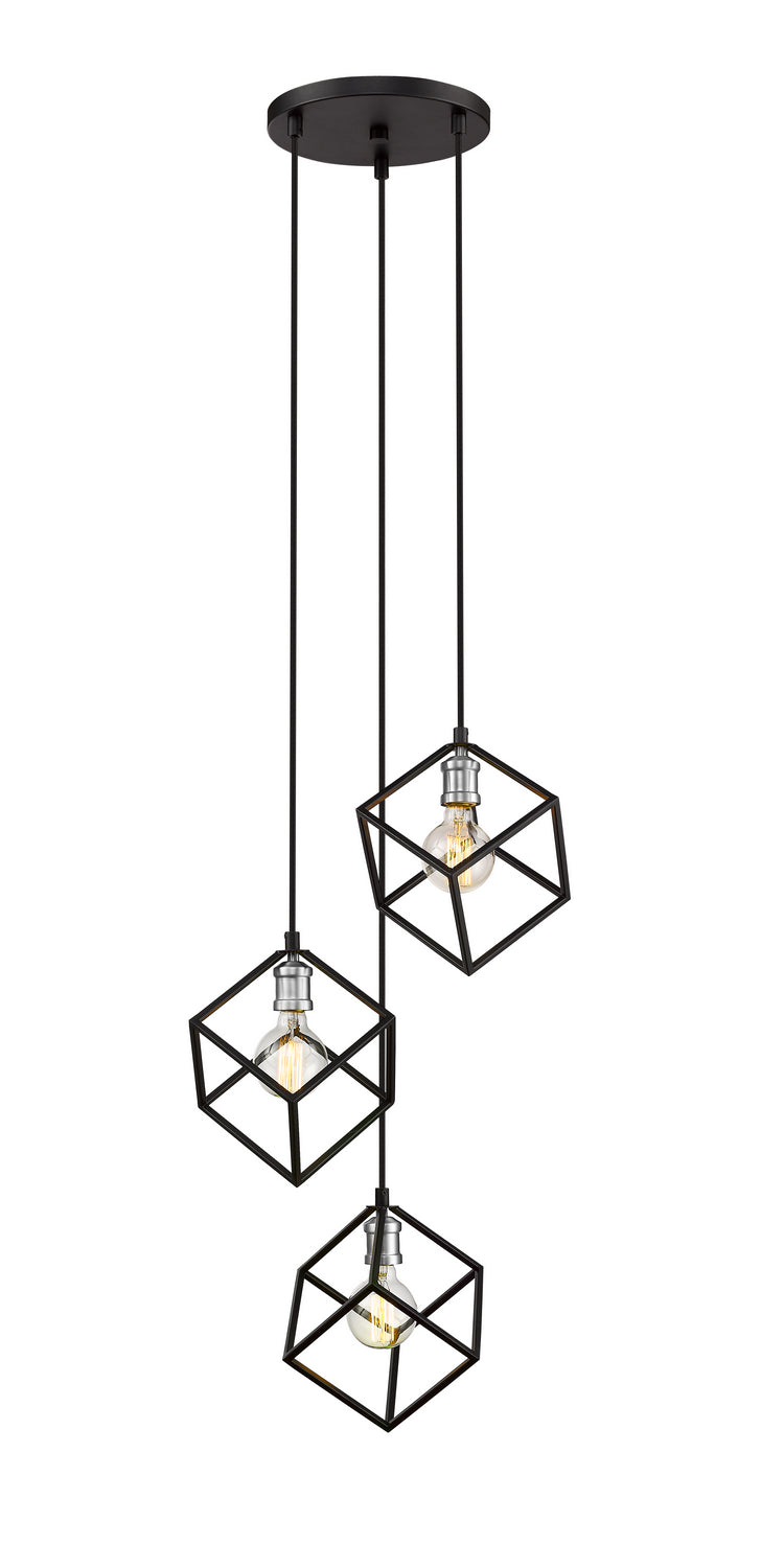 Suspension multiple Vertical Noir mat + Nickel brossé, 18" – Z-Lite