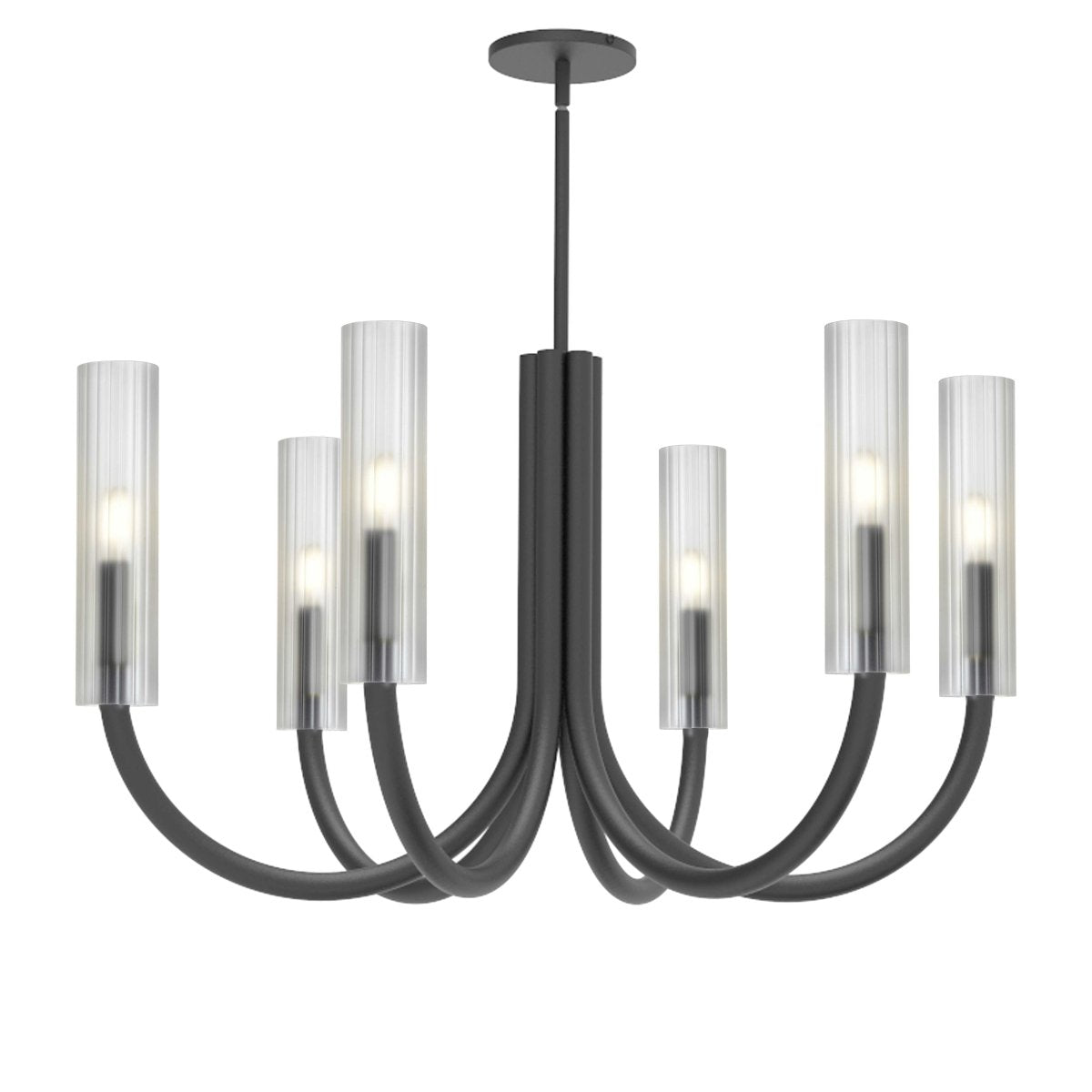 Chandelier Wand - Noir mat avec verre givré 30 1/2" by Dainolite | Luminaires & cie