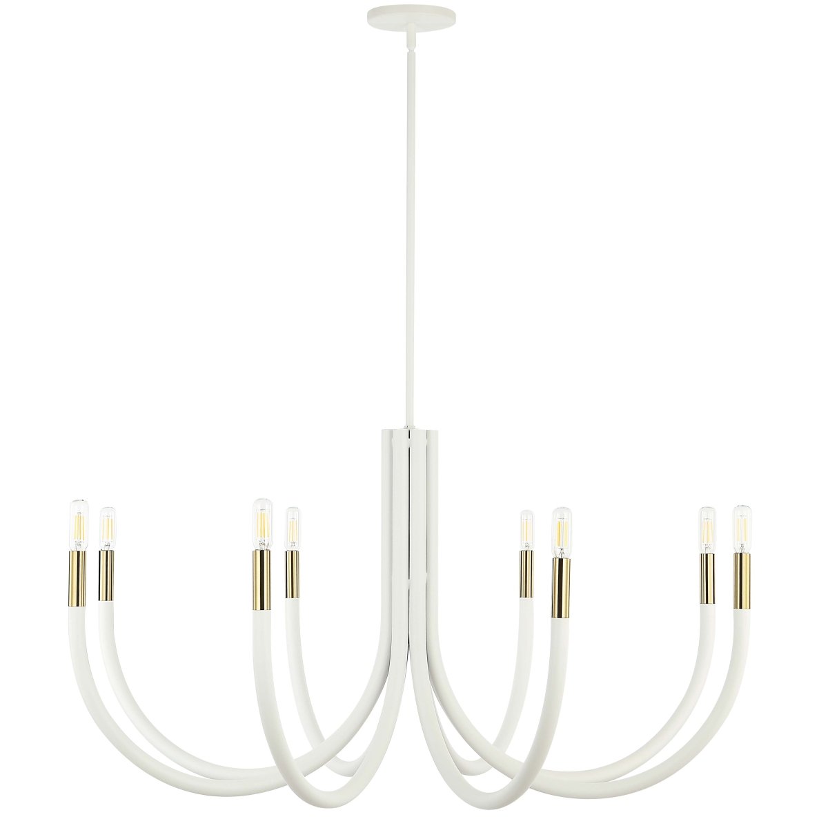 Chandelier Wand - Blanc sable et Laiton vieilli 38" by Dainolite | Luminaires & cie