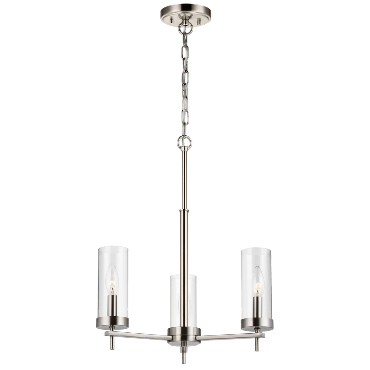 Chandelier Zire - Nickel brossé 18" Ampoules non - incluses by Visual Comfort Studio | Luminaires & cie