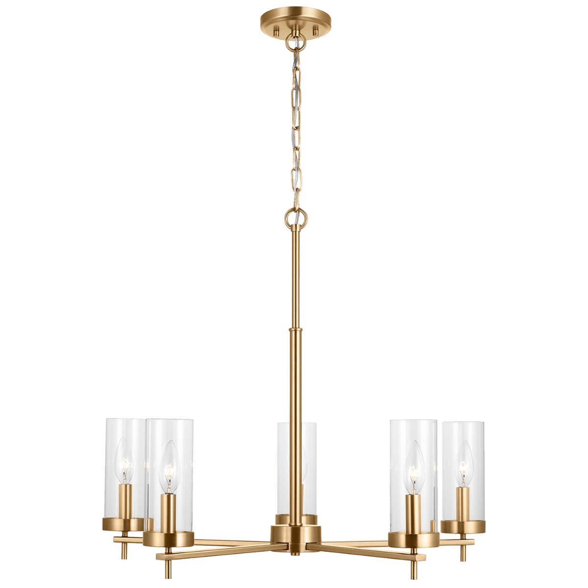 Chandelier Zire - Laiton satiné 26" Ampoules non - incluses by Visual Comfort Studio | Luminaires & cie