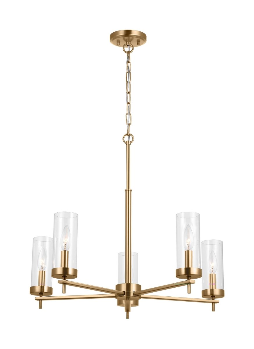 Chandelier Zire - Laiton satiné 26" Ampoules non - incluses by Visual Comfort Studio | Luminaires & cie