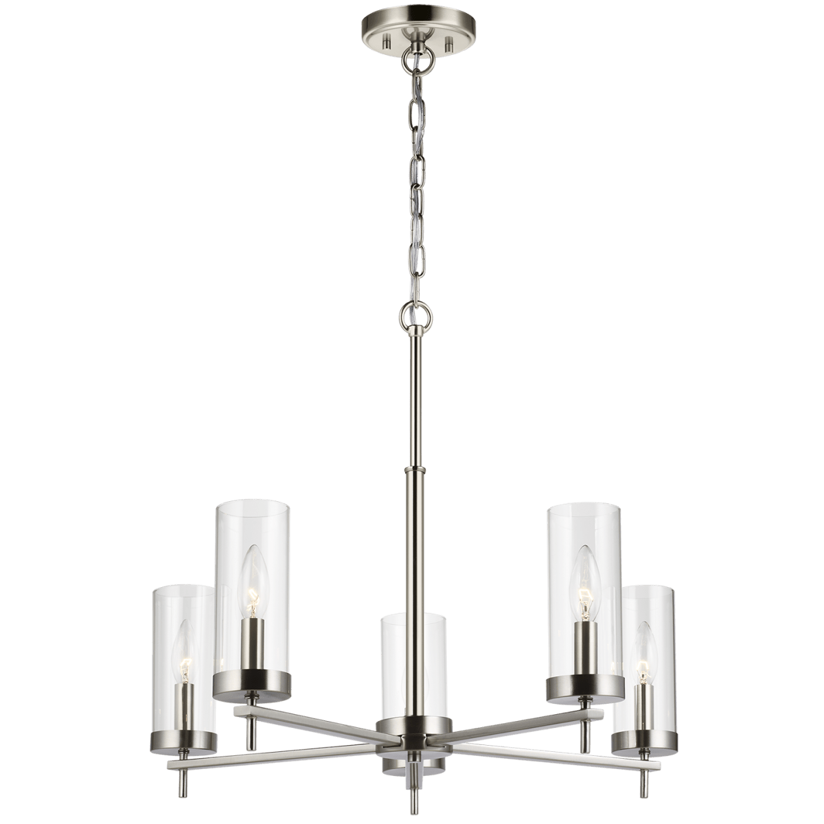 Chandelier Zire - Nickel brossé 26" Ampoules non - incluses by Visual Comfort Studio | Luminaires & cie