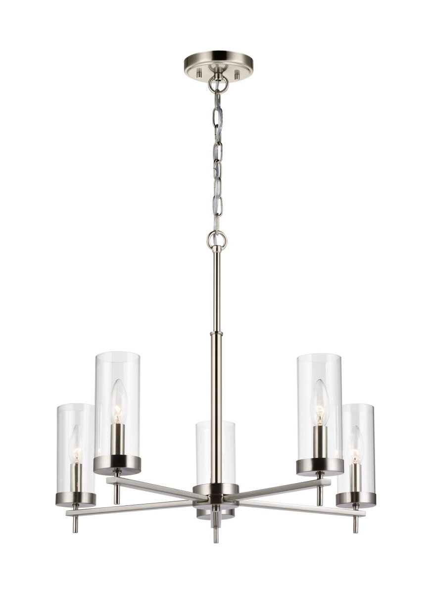 Chandelier Zire - Nickel brossé 26" Ampoules non - incluses by Visual Comfort Studio | Luminaires & cie