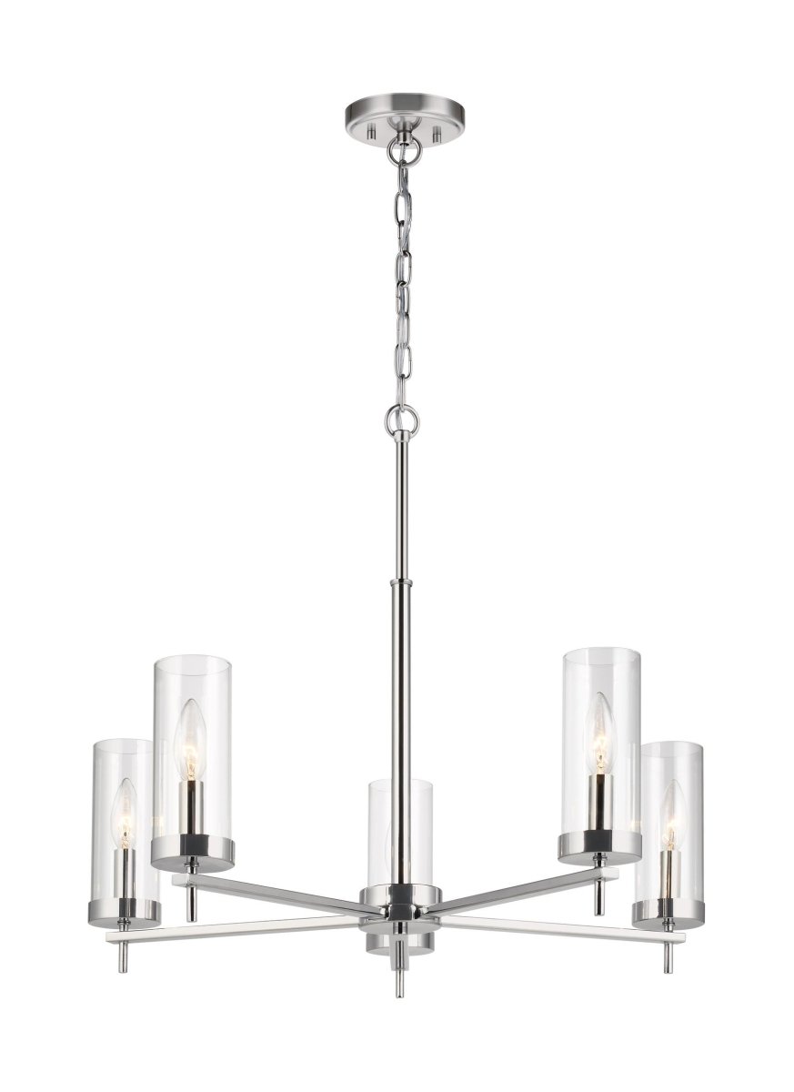 Chandelier Zire - Chrome 26" Ampoules DEL incluses by Visual Comfort Studio | Luminaires & cie