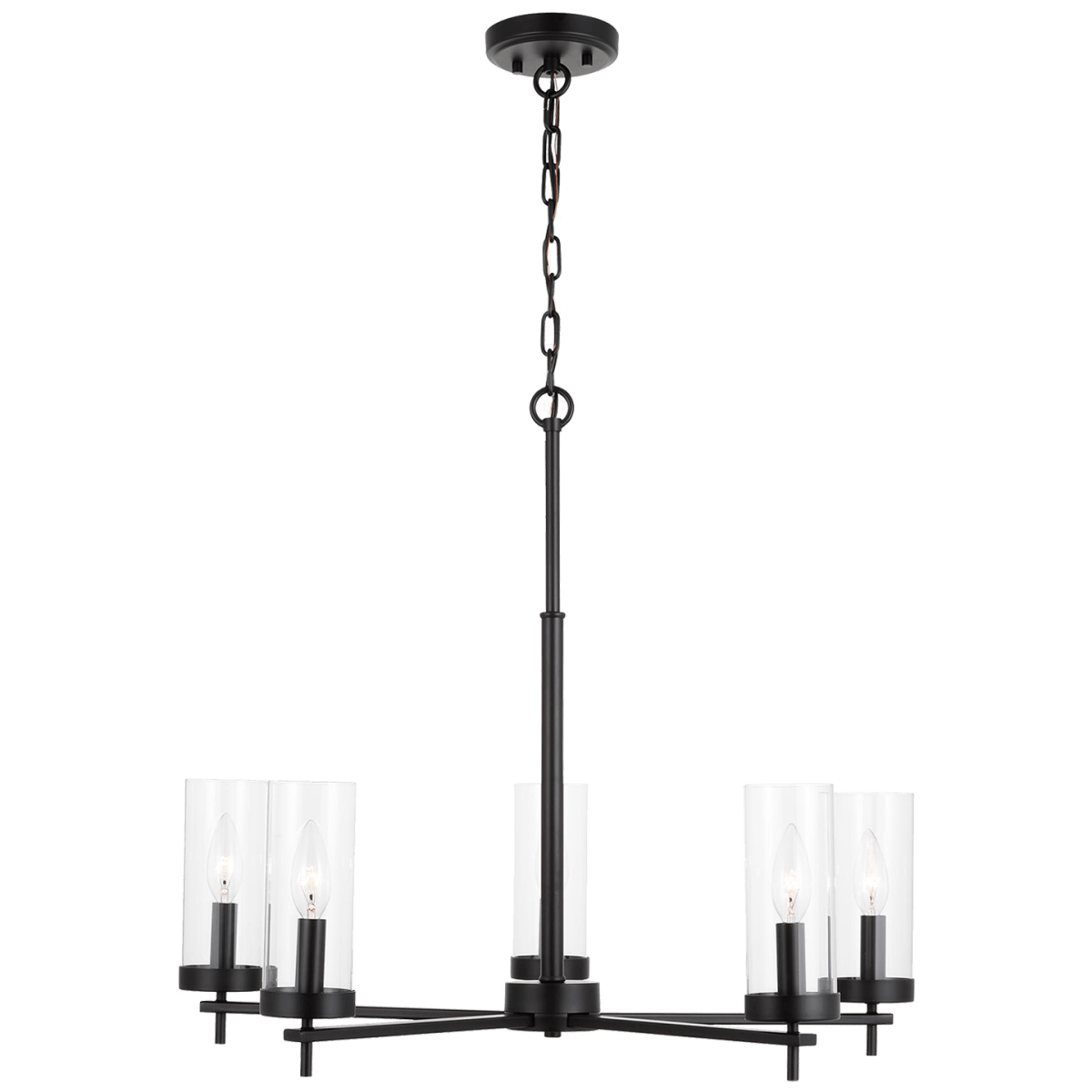 Chandelier Zire - Noir de minuit 26" Ampoules DEL incluses by Visual Comfort Studio | Luminaires & cie