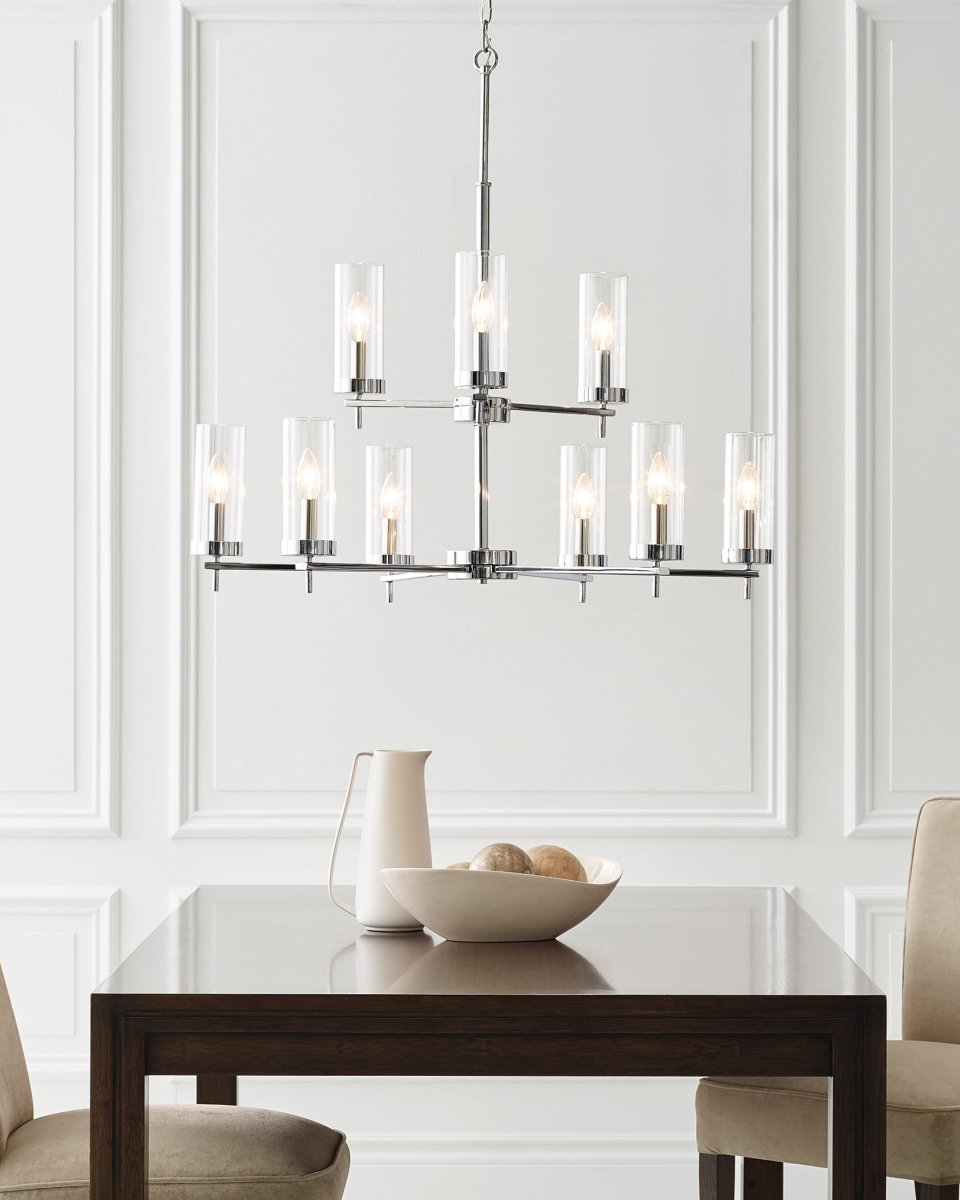 Chandelier Zire - Chrome 32" Ampoules non - incluses by Visual Comfort Studio | Luminaires & cie