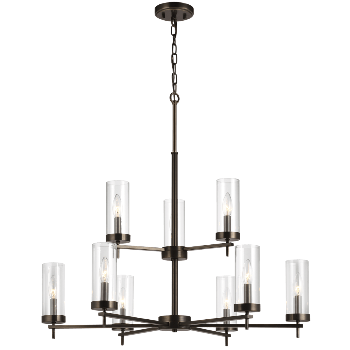Chandelier Zire - Bronze brossé bronze 32" Ampoules non - incluses by Visual Comfort Studio | Luminaires & cie