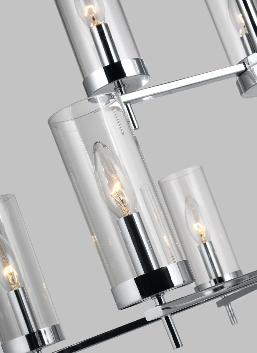 Chandelier Zire - Chrome 32" Ampoules DEL incluses by Visual Comfort Studio | Luminaires & cie
