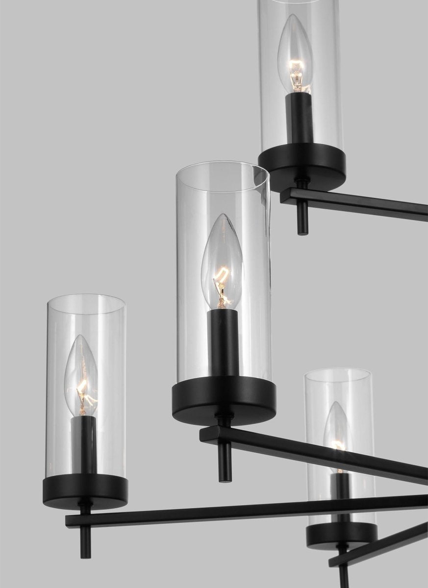 Chandelier Zire - Noir de minuit 32" Ampoules DEL incluses by Visual Comfort Studio | Luminaires & cie