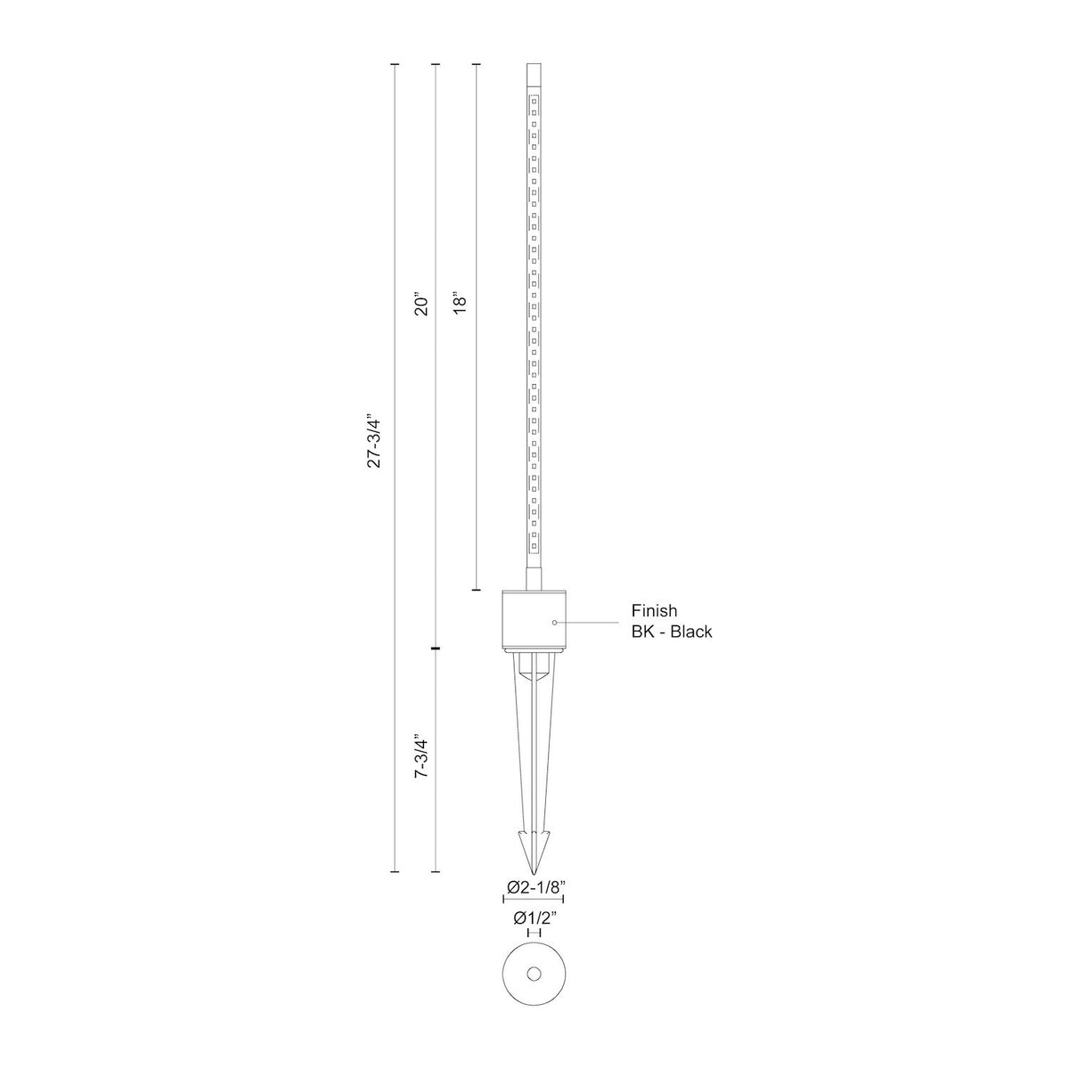 Luminaire de sentier Dorian 20" – vue 4