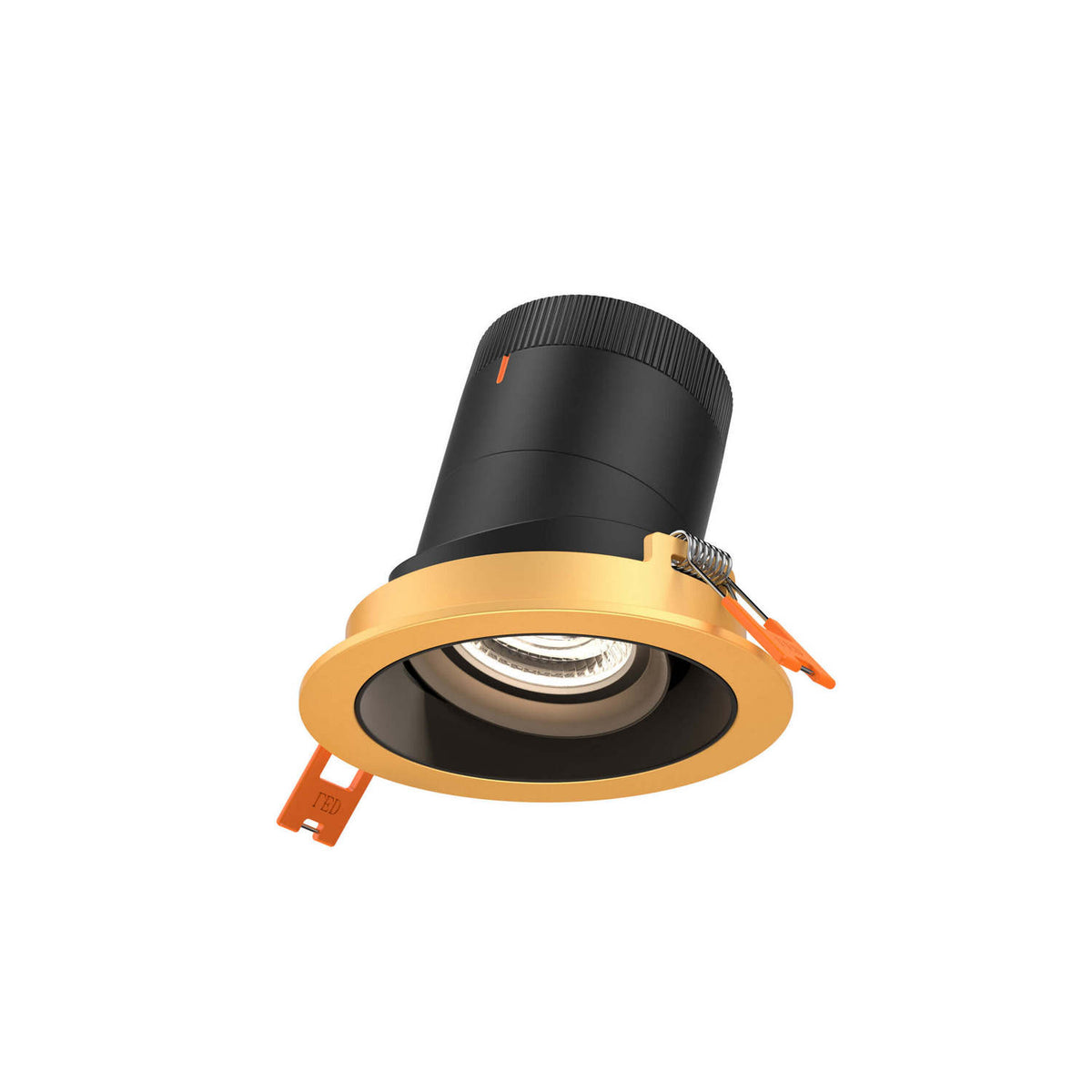 Encastré 3" rond dirigeable Moda 20°, Or, Noir – dals