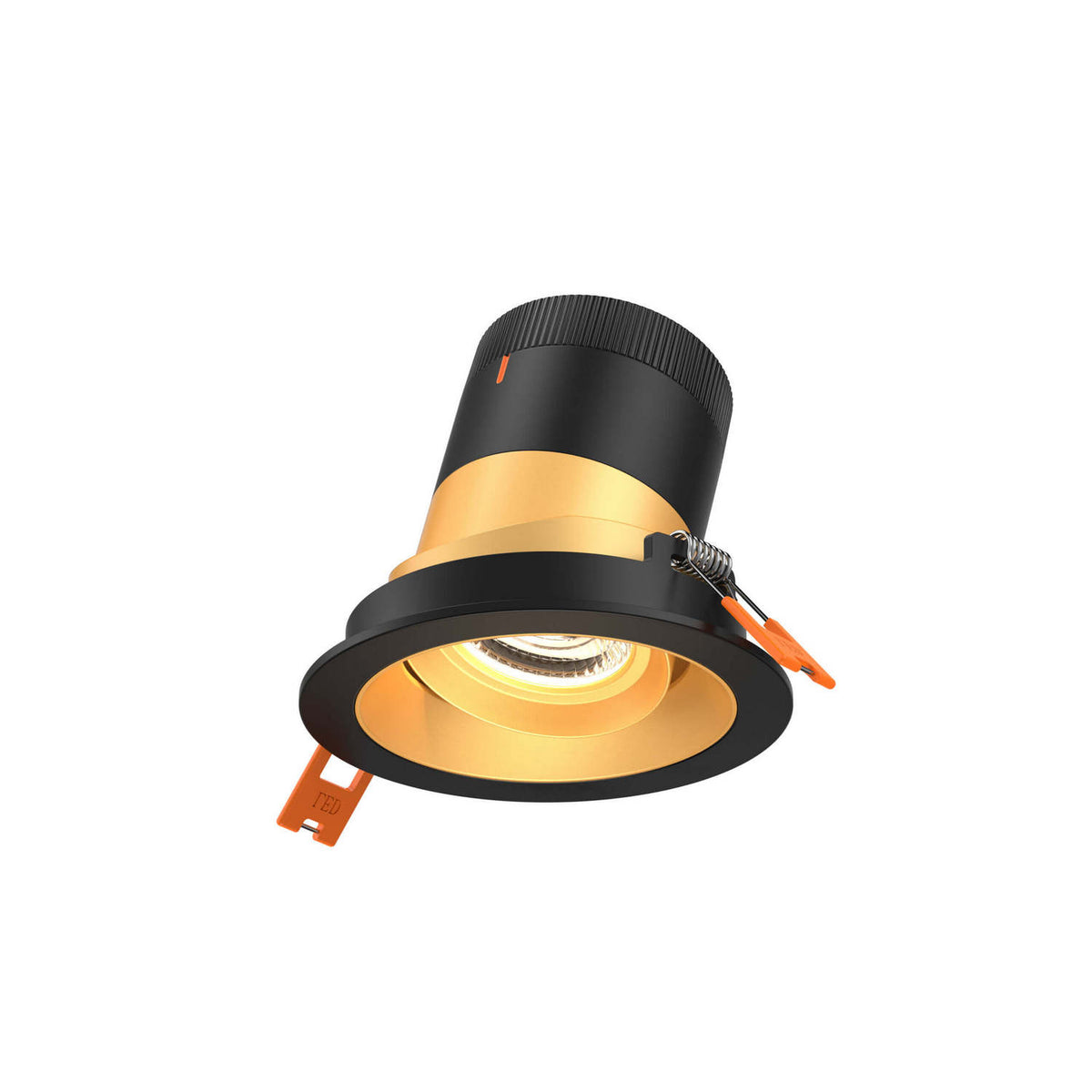 Encastré 3" rond dirigeable Moda 20°, Noir, Or – dals