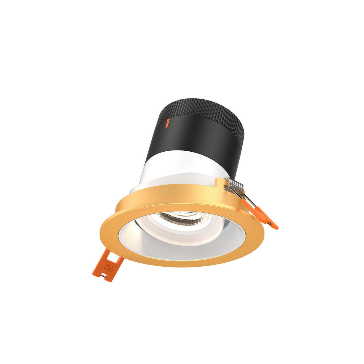 Encastré 3" rond dirigeable Moda 20°, Or, Blanc – dals