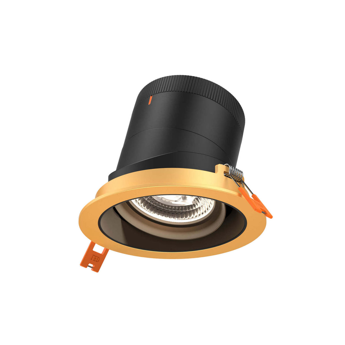Encastré 4" rond dirigeable Moda 20°, Or, Noir – dals