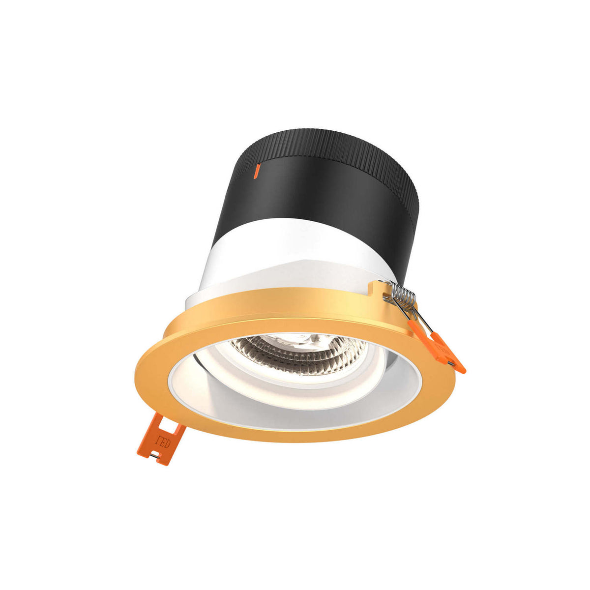 Encastré 6" rond dirigeable Moda 20°, Or, Blanc – dals